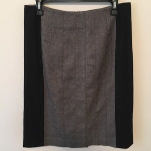 Knee length tweed pencil skirt in charcoal/black